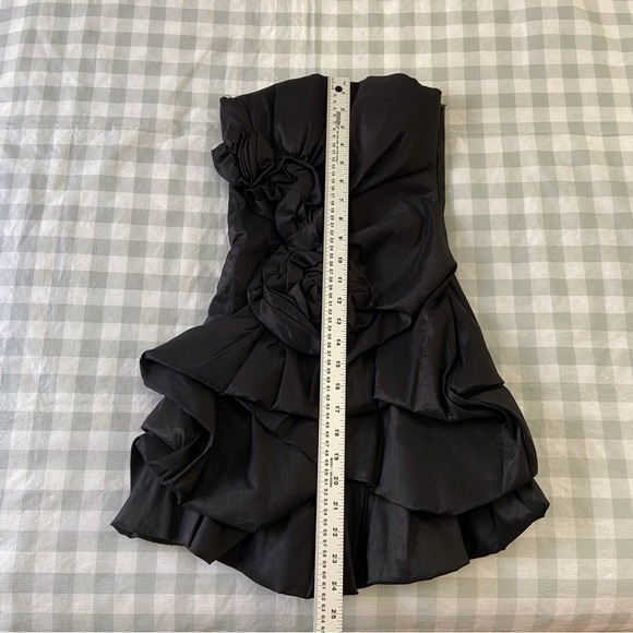 DAISY black dress strapless silky contemporary dark Academia luxury XS - Picture 12 of 16